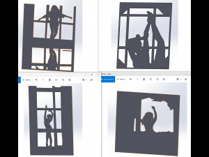 20 DXF File CNC g-code Industrial Laser Cut DECORATIVE PANEL silhouete Nr0116 Model 3D