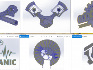 10 DXF File CNC g-code Industrial Laser Cut Vector DXF Plasma Router GARAGRE Nr 0117 3D 모델