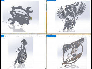 10 DXF File CNC g-code Industrial Laser Cut Vector DXF Plasma Router GARAGRE Nr 0117 3D 모델