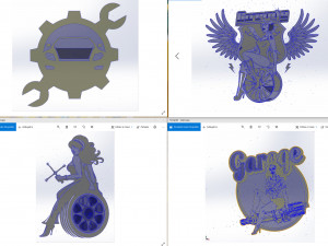 10 DXF File CNC g-code Industrial Laser Cut Vector DXF Plasma Router GARAGRE Nr 0117 3D 모델