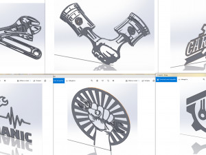 10 DXF File CNC g-code Industrial Laser Cut Vector DXF Plasma Router GARAGRE Nr 0117 3D 모델