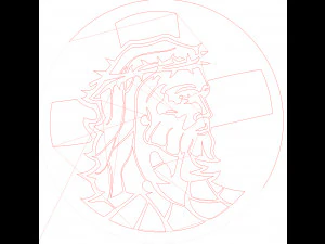 26 DXF file CNC 2 G-CODE Industrial Laser Cut Jesus Church CHRISTIAN Nr0200 3D Model