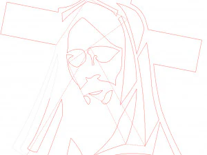 26 DXF file CNC 2 G-CODE Industrial Laser Cut Jesus Church CHRISTIAN Nr0200 3D Model