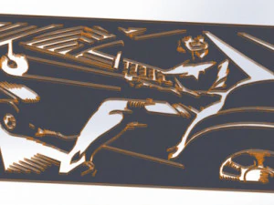 10 arquivos DXF CNC c&oacute;digo g corte a laser industrial BRUTAL ANIME vetor plasma Nr0201 Modelo 3D