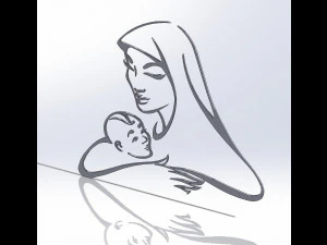 10 DXF file CNC 2 G-CODE Industrial Laser Virgin Mary Church CHRISTIAN Nr0210 3D Model