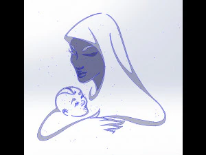 10 DXF file CNC 2 G-CODE Industrial Laser Virgin Mary Church CHRISTIAN Nr0210 3D Model