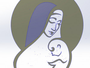 10 DXF file CNC 2 G-CODE Industrial Laser Virgin Mary Church CHRISTIAN Nr0210 3D-Modell