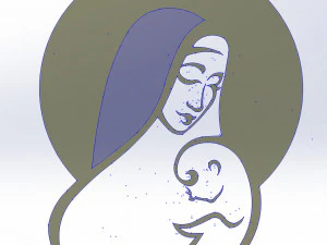 10 DXF file CNC 2 G-CODE Industrial Laser Virgin Mary Church CHRISTIAN Nr0210 3D Model