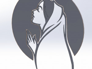 10 DXF file CNC 2 G-CODE Industrial Laser Virgin Mary Church CHRISTIAN Nr0210 3D-Modell