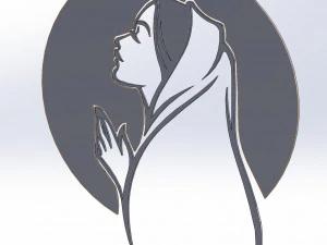 10 DXF file CNC 2 G-CODE Industrial Laser Virgin Mary Church CHRISTIAN Nr0210 3D Model