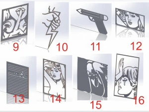 16 DXF file CNC 2 G-CODE Industrial Laser ROUTER VINYL VECTORIAL POP ART Nr0310 3D Model
