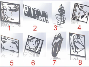 16 DXF file CNC 2 G-CODE Industrial Laser ROUTER VINYL VECTORIAL POP ART Nr0310 3D Model