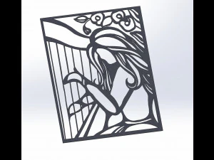 29 DXF-bestand CNC g-code industri&euml;le laserrouter Plasma abstracte muziek Nr0510 3D Model