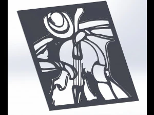 29 DXF File CNC g-code Industrial Laser Router Plasma Abstract Music Nr0510 3D Model