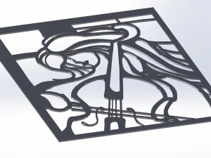 29 DXF File CNC g-code Industrial Laser Router Plasma Abstract Music Nr0510 3D Model
