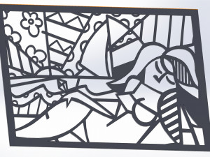 10 DXF File CNC g-code Industrial Laser Abstract Woman Art Nr1 Router Nr0520 3D Model