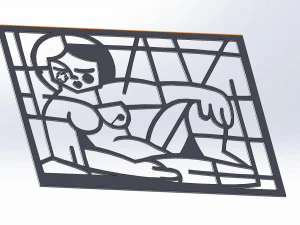 10 DXF File CNC g-code Industrial Laser Abstract Woman Art Nr1 Router Nr0520 3D Model