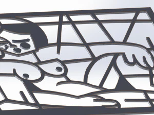 10 DXF File CNC g-code Industrial Laser Abstract Woman Art Nr1 Router Nr0520 3D Model