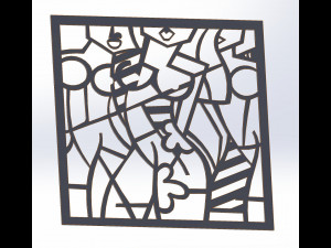 10 DXF File CNC g-code Industrial Laser Abstract Woman Art Nr1 Router Nr0520 3D-Modell
