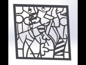 10 DXF File CNC g-code Industrial Laser Abstract Woman Art Nr1 Router Nr0520 3D Model