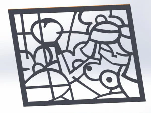 10 DXF File CNC g-code Industrial Laser Abstract Woman Art Nr1 Router Nr0520 3D Model