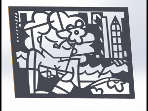 10 DXF File CNC g-code Industrial Laser Abstract Woman Art Nr1 Router Nr0520 3D-Modell