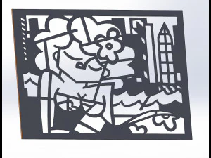 10 DXF File CNC g-code Industrial Laser Abstract Woman Art Nr1 Router Nr0520 3D Model