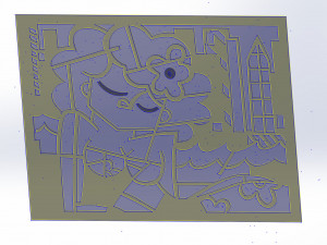 10 DXF File CNC g-code Industrial Laser Abstract Woman Art Nr1 Router Nr0520 3D-Modell