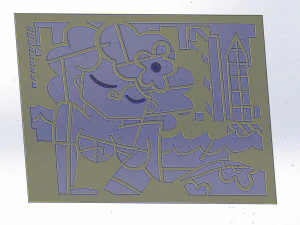 10 DXF File CNC g-code Industrial Laser Abstract Woman Art Nr1 Router Nr0520 3D Model