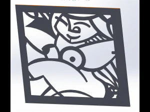 10 DXF File CNC g-code Industrial Laser Abstract Woman Art Nr1 Router Nr0520 3D Model
