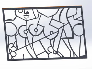 10 DXF File CNC g-code Industrial Laser Abstract Woman Art Nr1 Router Nr0520 3D Model