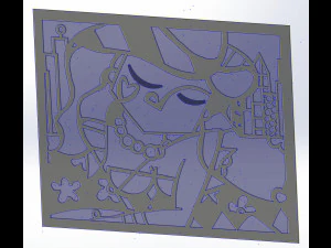 10 DXF File CNC g-code Industrial Laser Abstract Woman Art Nr1 Router Nr0520 3D Model