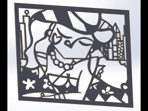 10 DXF File CNC g-code Industrial Laser Abstract Woman Art Nr1 Router Nr0520 3D-Modell