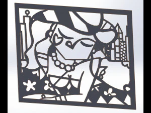 10 DXF File CNC g-code Industrial Laser Abstract Woman Art Nr1 Router Nr0520 3D Model