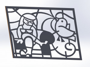 10 DXF File CNC g-code Industrial Laser Abstract Woman Art Nr1 Router Nr0520 3D-Modell