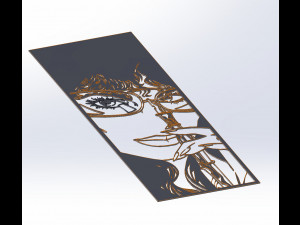 1 DXF File CNC g-code Industrial Laser Women DECORATIVE PANEL WALL ART Nr0522 3D 模型