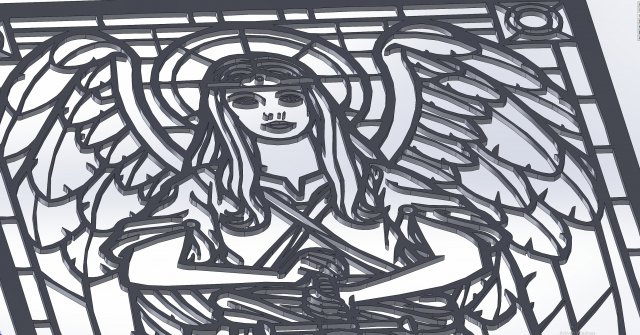 1 DXF File CNC g-code Industrial Laser Cut DECORATIVE PANEL WALL ART Nr0523 3D 모델 .c4d .max .obj .3ds .fbx .stl .blend 