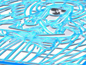 1 DXF File CNC g-code Industrial Laser Cut DECORATIVE PANEL WALL ART Nr0523 3D 모델