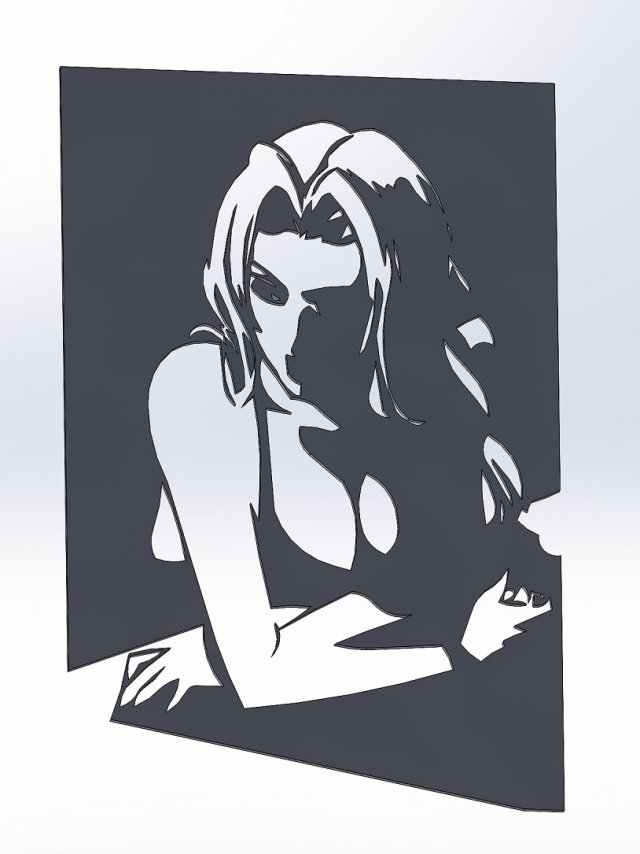 22 DXF File CNC g-code Industrial Laser Cut WOMEN Vinil PANEL Nr0524 Modello 3D .c4d .max .obj .3ds .fbx .stl .blend 