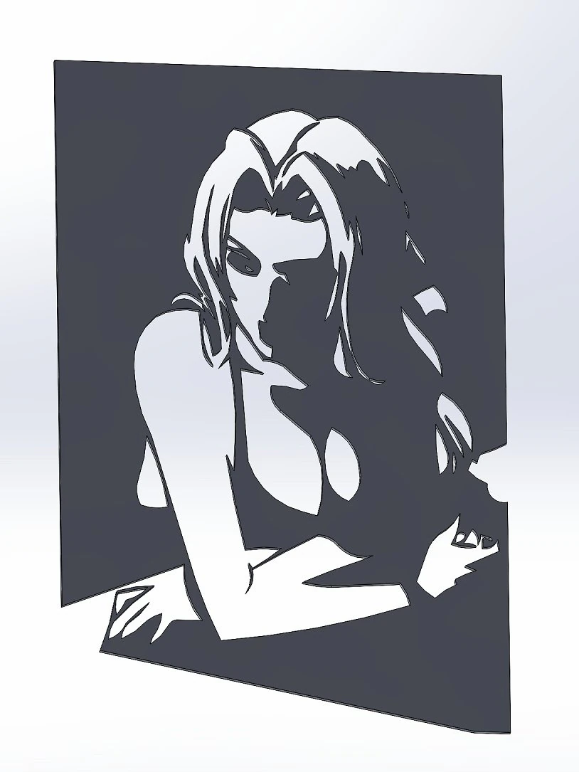 22 DXF File CNC g-code Industrial Laser Cut WOMEN Vinil PANEL Nr0524 3D Model .c4d .max .obj .3ds .fbx .stl .blend 