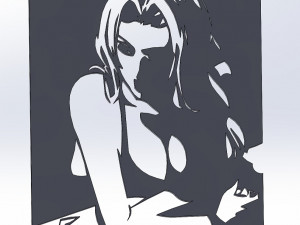 22 DXF File CNC g-code Industrial Laser Cut WOMEN Vinil PANEL Nr0524 3D Model