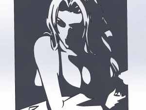 22 Arquivo DXF CNC g-c&oacute;digo Industrial Corte a laser MULHERES Painel de vinil Nr0524 Modelo 3D