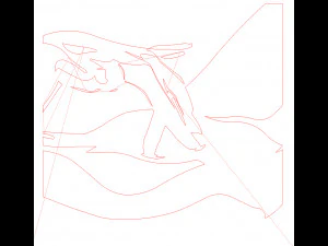 22 DXF File CNC g-code Industrial Laser Cut WOMEN Vinil PANEL Nr0524 3D Model