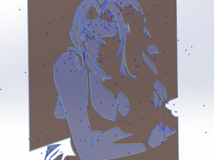 22 DXF File CNC g-code Industrial Laser Cut WOMEN Vinil PANEL Nr0524 3D Model