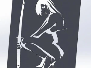 22 DXF File CNC g-code Industrial Laser Cut WOMEN Vinil PANEL Nr0524 3D Model