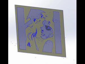 22 DXF File CNC g-code Industrial Laser Cut WOMEN Vinil PANEL Nr0524 3D Model