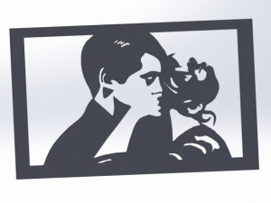 22 DXF File CNC g-code Industrial Laser Cut WOMEN Vinil PANEL Nr0524 Modello 3D