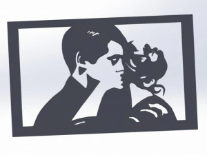 22 DXF File CNC g-code Industrial Laser Cut WOMEN Vinil PANEL Nr0524 3D Model