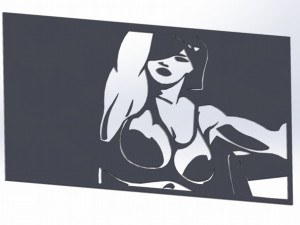 22 DXF File CNC g-code Industrial Laser Cut WOMEN Vinil PANEL Nr0524 Modello 3D