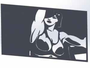 22 DXF File CNC g-code Industrial Laser Cut WOMEN Vinil PANEL Nr0524 3D Model